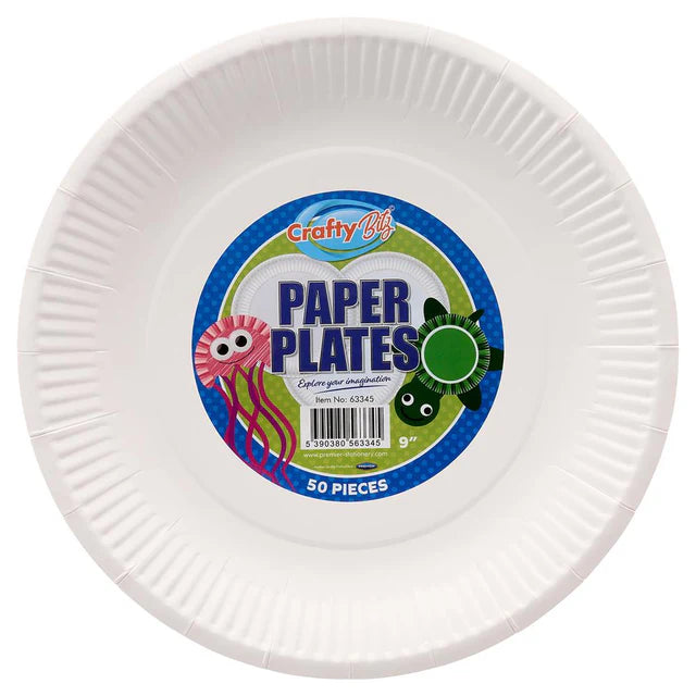 Crafty Bitz Pack of 50 9" Paper Plates