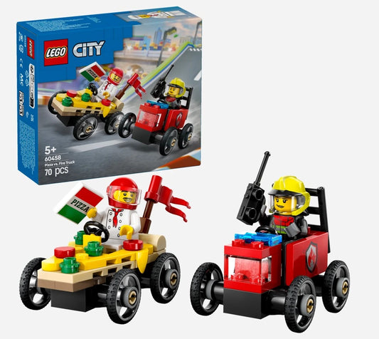 LEGO City Pizza Fire Truck Race Car Pack 70 Pcs