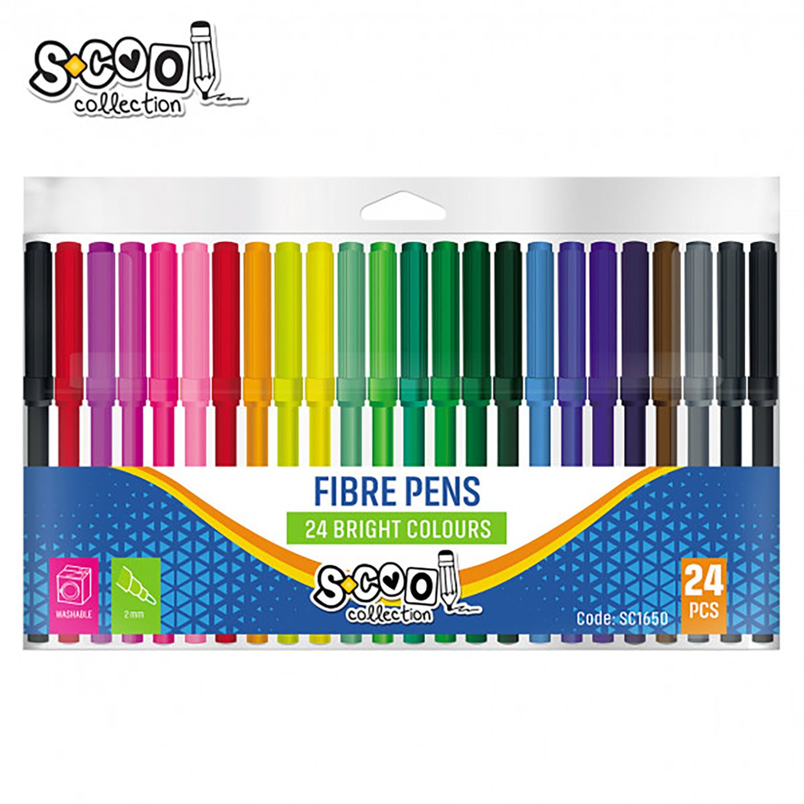FIBRE PENS PVC PACK 24PCS – Kiddietot