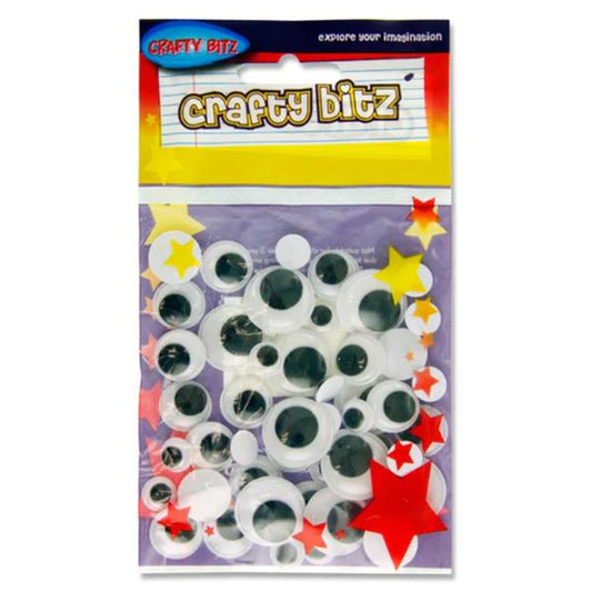 Wiggle googly eyes round large x50