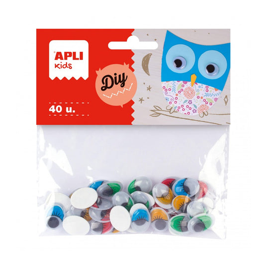 Moving eyes colour oval adhesive