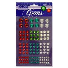 Icon Craft Card 120 Self Adhesive - Gem Stones Assorted