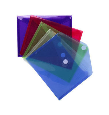 Exacompta set of 5 soft close plastic envelopes 24x18cm