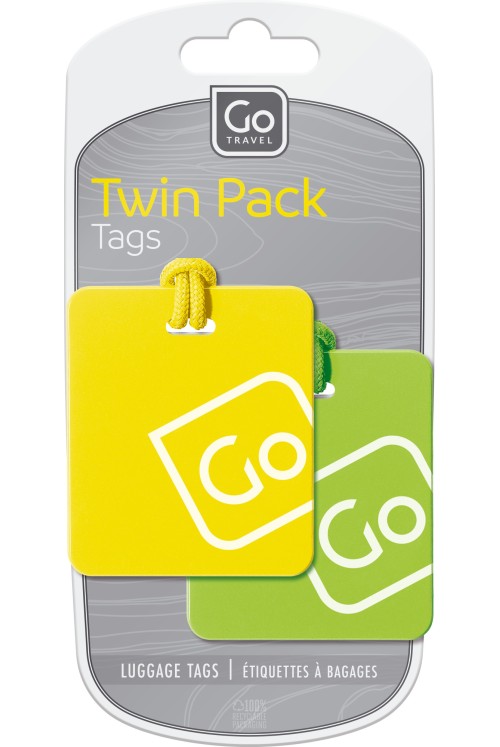 Go Travel Twin Pack Tags Yellow & Green