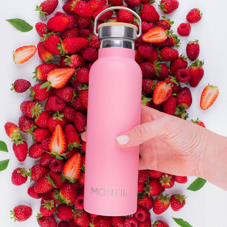 MontiiCo Original Thermos Bottle - Stainless Steel - Strawberry pink - 600ml