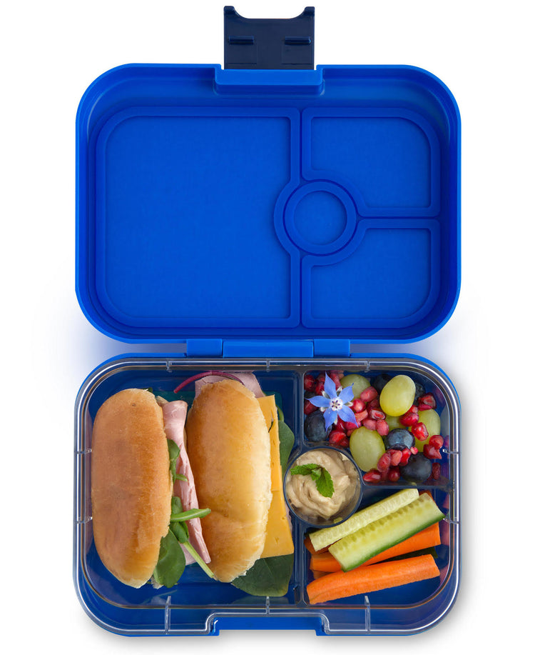 Yumbox Leakproof Sandwich friendly Bento box - Panino 4-sections Neptune blue / Space tray
