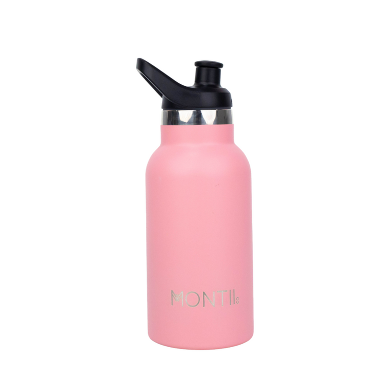 MontiiCo Mini Thermos Bottle- Stainless Steel - Strawberry Pink - 350ml