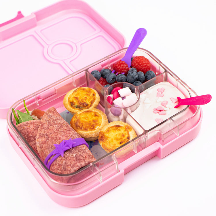 Yumbox Leakproof Sandwich friendly Bento box - Panino 4-sections Fifi pink / Paris J t'aime tray