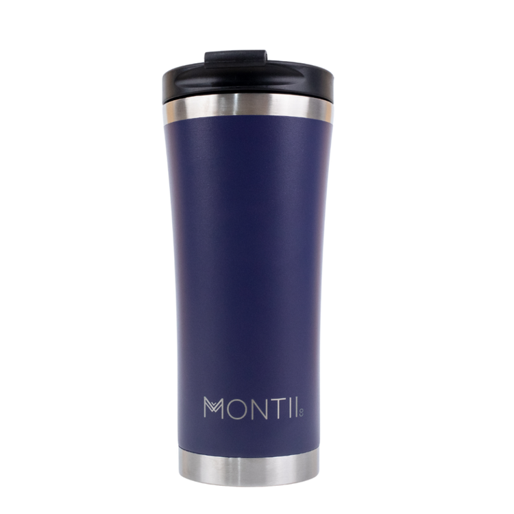 MontiiCo Mega Thermos Coffee Cup - with lid - Stainless Steel - Cobalt Blue - 475ml