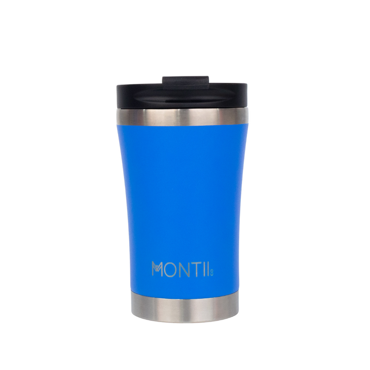 MontiiCo Regular Thermos Coffee Cup - with lid - Blueberry Blue  -  350ml