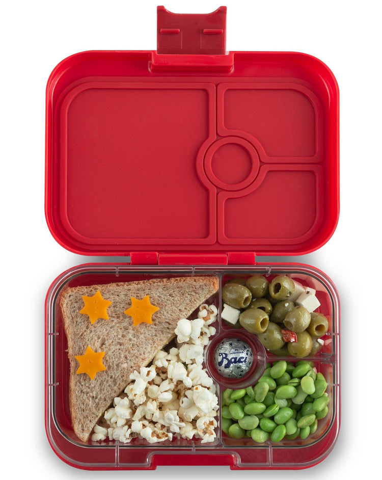 Yumbox Leakproof Sandwich friendly Bento box - Panino 4-sections Roar red / Polar bear tray