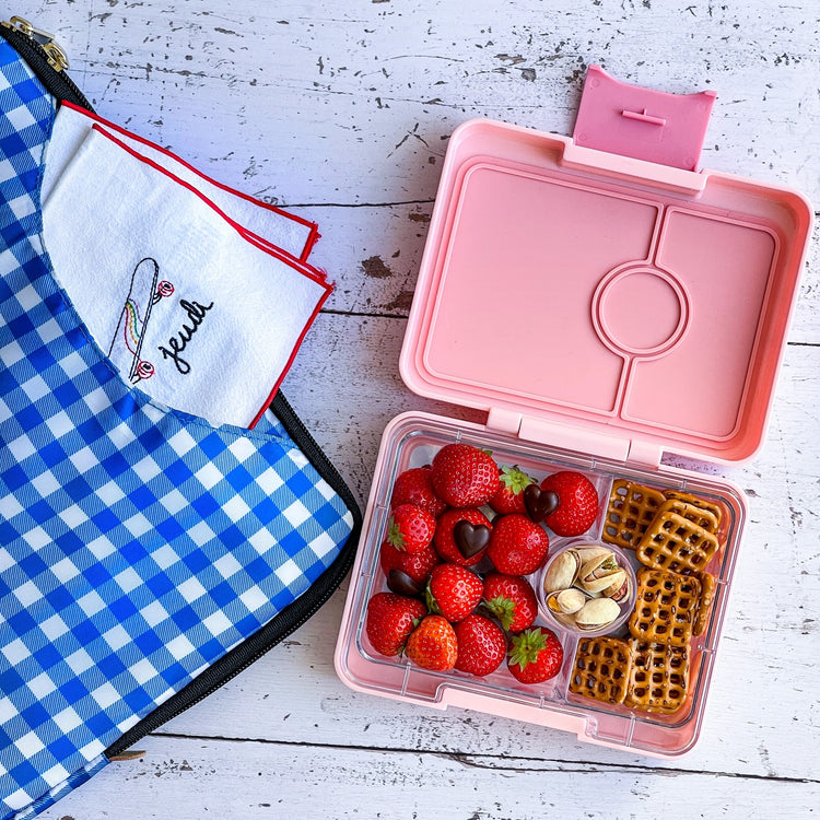 Yumbox Snack size Bento box 3-sections Cool pink / Rainbow tray