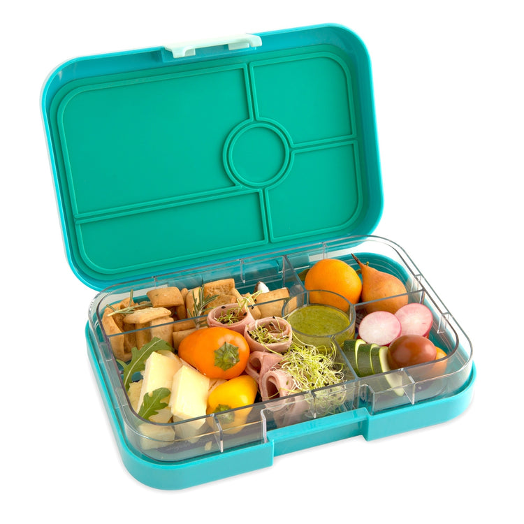 Yumbox Tapas XL - leakproof Bento lunchbox - 5 sections - Antibes Blue / Groovy tray