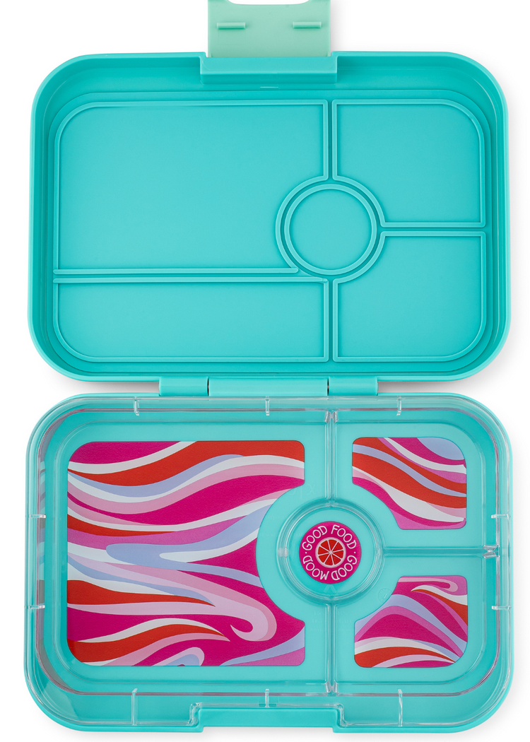 Yumbox Tapas XL - leakproof Bento lunchbox - 5 sections - Antibes Blue / Groovy tray