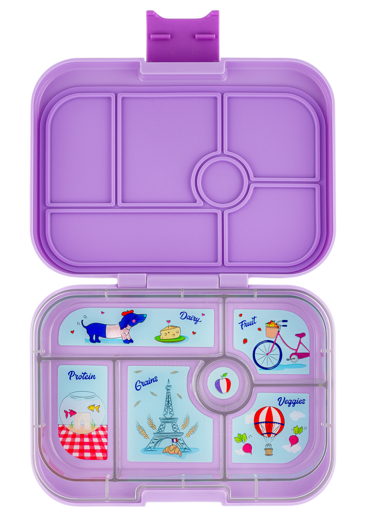 Yumbox Leakproof Bento Box - Original 6-sections Lulu purple / Paris tray