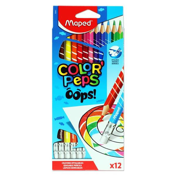 Maped ColorPeps Coloured Erasable Pencils x12