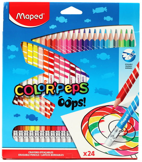 Maped ColorPeps Coloured Erasable Pencils x24