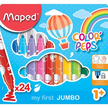 Maped ColorPeps JUMBO Felt Tip Pens Markers x24