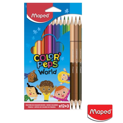 Maped ColorPeps World Coloured Pencils x12+3