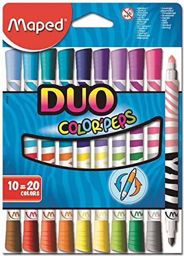 Maped ColorPeps Dual Colour Felt Tip Pens x10 (20 Colours)