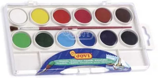 JOVI Watercolor paint set + brush x12