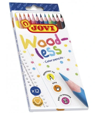 Jovi Colored Woodless Pencils 12 Units