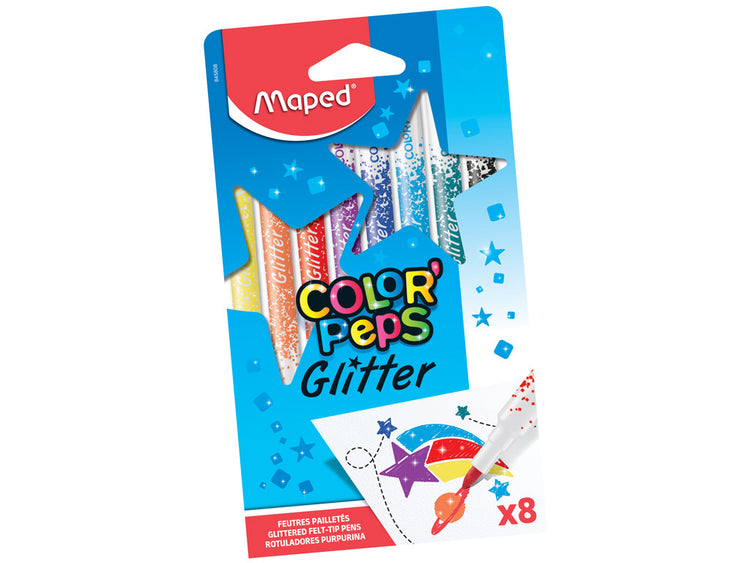 Maped ColorPeps Glitter Felt Tip Pens x10