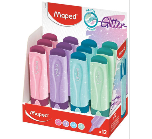 Maped Highlighters Glitter Pastel Colours