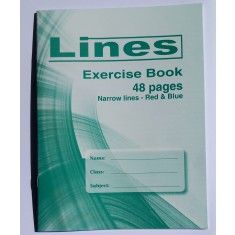 Copybook - Lines Collection 48 pages Narrow Lines - Red & Blue – Kiddietot