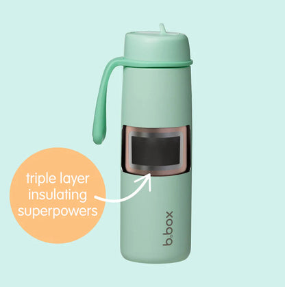 b.box Insulated Flip Top Bottle 690ml - Lilac Love