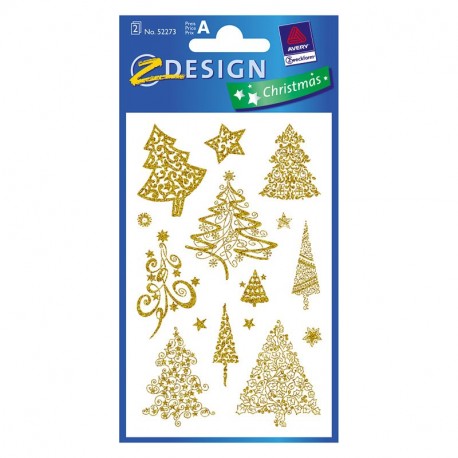 Z-Design Stickers - Golden Christmas Trees 52273 AVERY ZWECKFORM