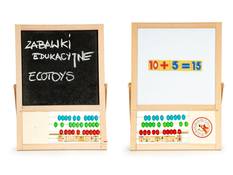 Wooden double sided board and abacus