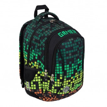 PIXEL GAMER 3-compartment backpack 39x27x17 cm