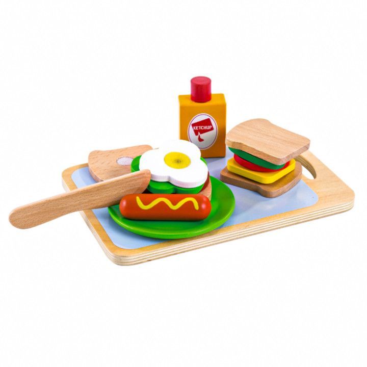 Sandwich set with wooden accessories