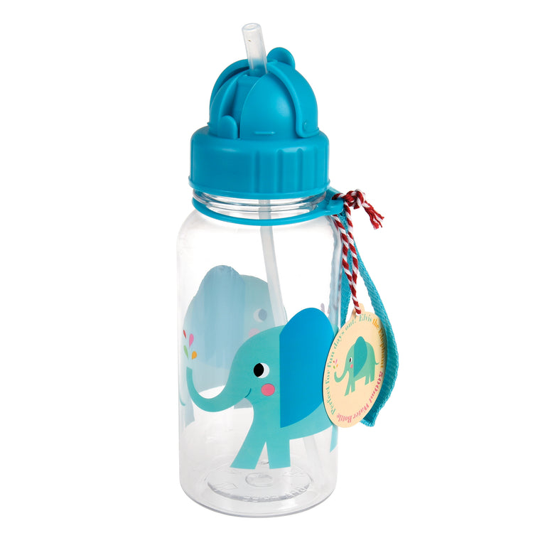 Elvis the Elephant Water Bottle with Straw