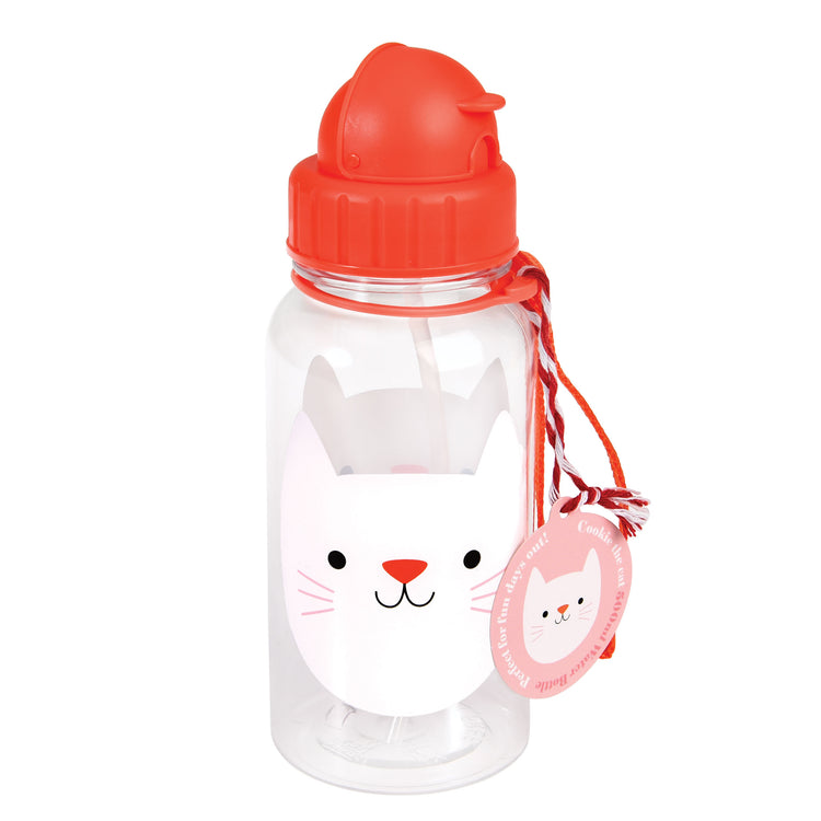 Cookie the Cat Drink Bottle with Straw