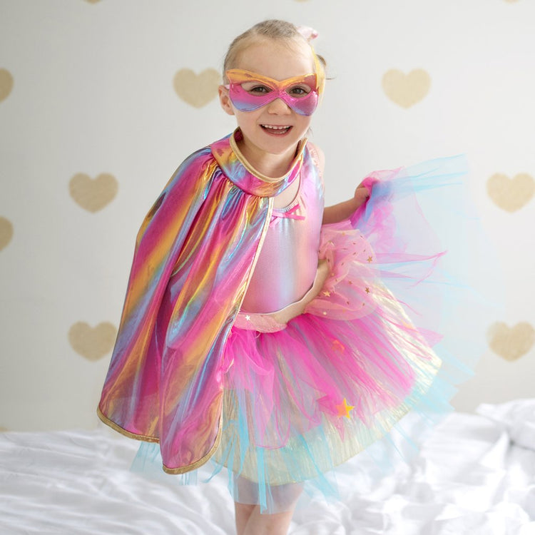 Super Duper Tutu/Cape/Mask Pink & Gold 4-6 years