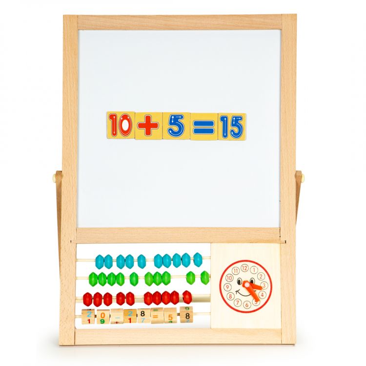 Wooden double sided board and abacus
