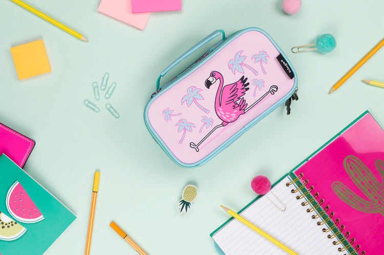 Flamingo - 2 compartment Pencil Case