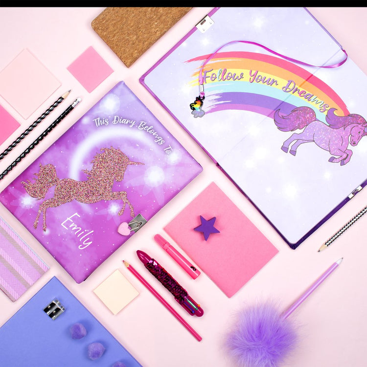Glitter Unicorn Secret Diary (Personalization not available by Kiddietot)