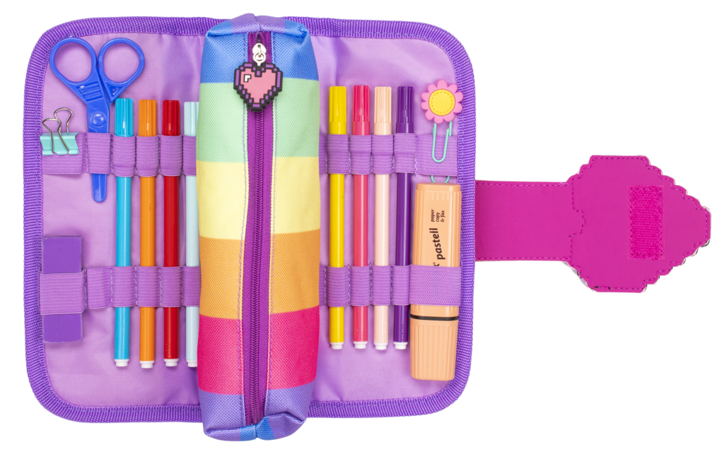Pixel Heart Silicone Patch Pencil Case