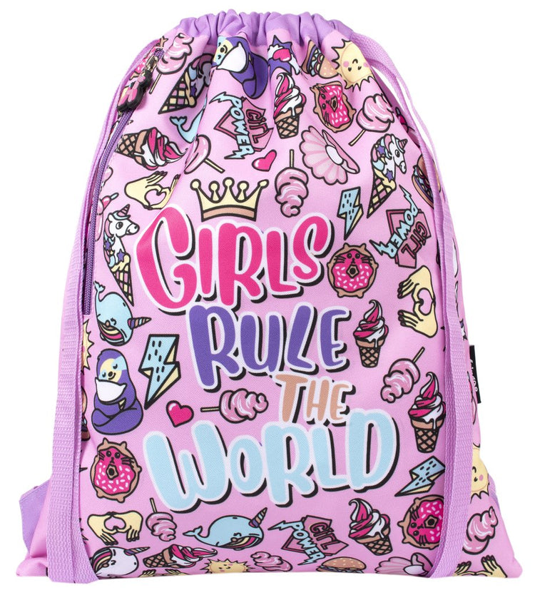 Girls Rule Drawstring Bag