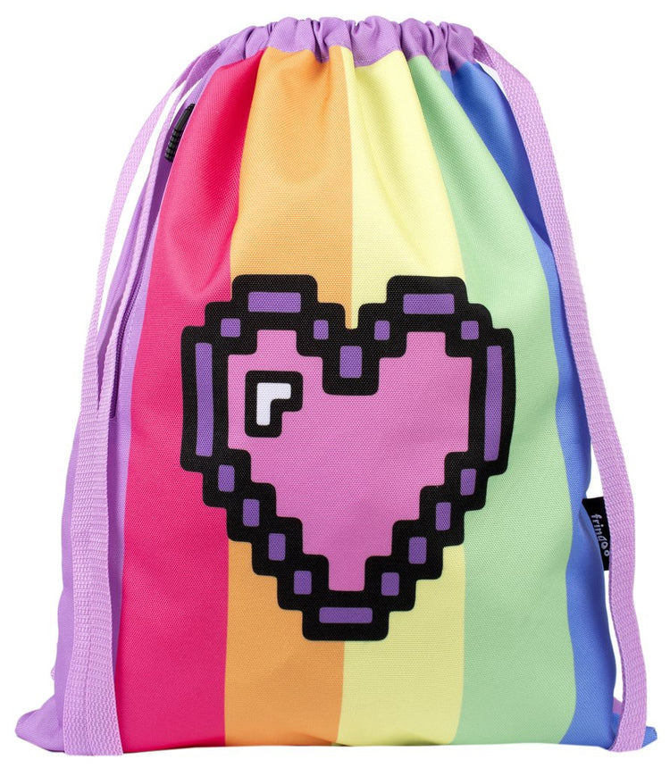Pixel Heart Drawstring Bag