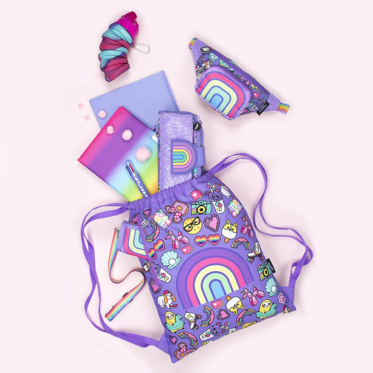 Rainbow Smile Drawstring Bag