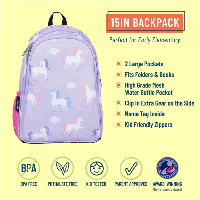Purple Unicorns Children Backpack 40.6x30.5x12.7 cm