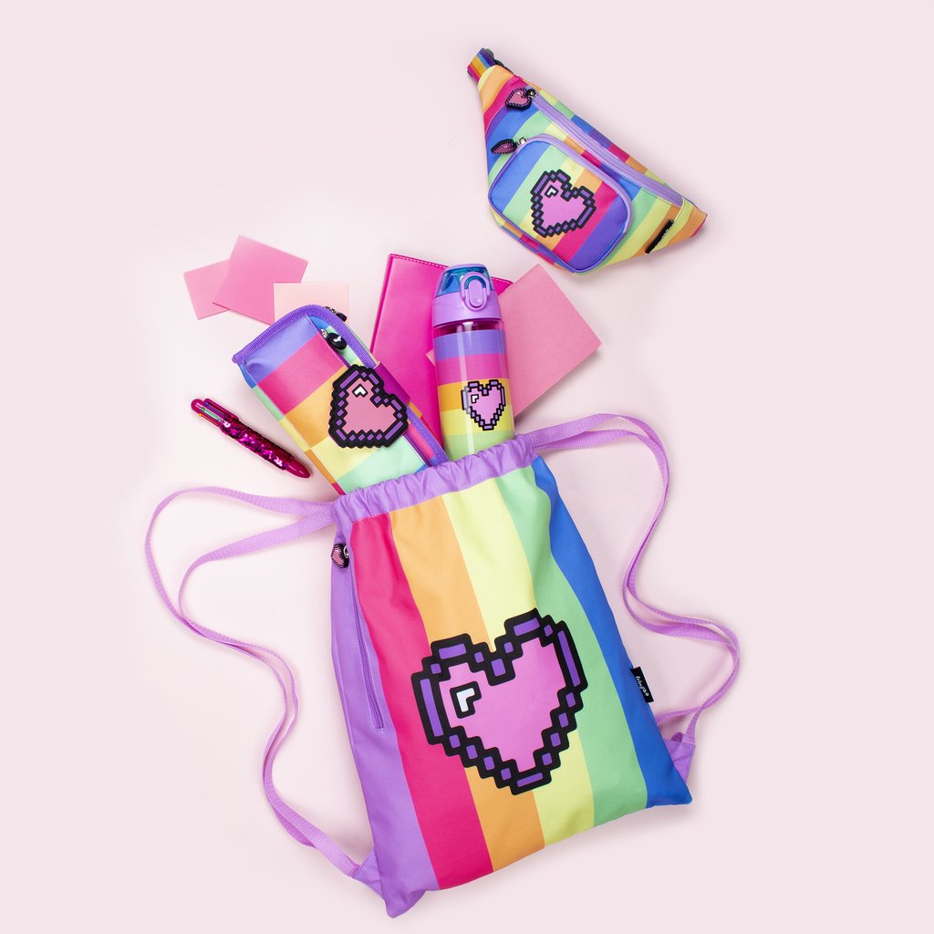 Pixel Heart Silicone Patch Pencil Case