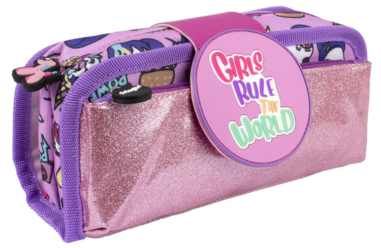 Girls Rule Silicone Patch Pencil Case