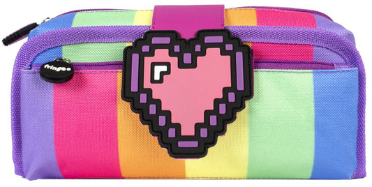 Pixel Heart Silicone Patch Pencil Case