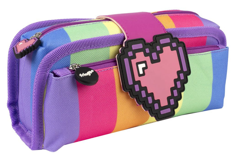 Pixel Heart Silicone Patch Pencil Case