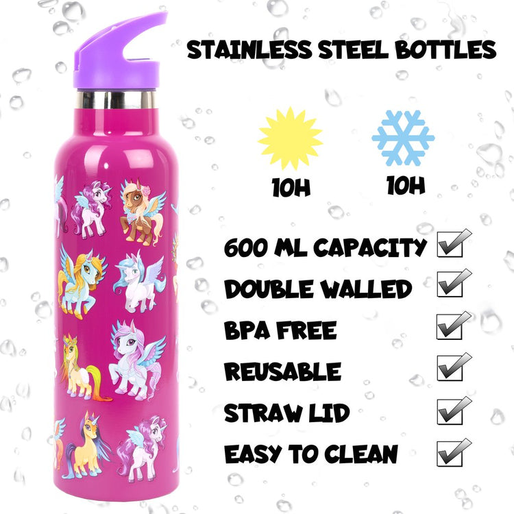 Magic Unicorn Stainless Steel 600ml Bottle